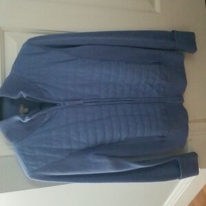 Talbots Blue Knit Sweater Jacket